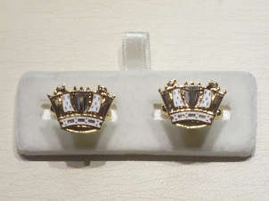 Royal Navy Coronet enamelled cufflinks - Click Image to Close